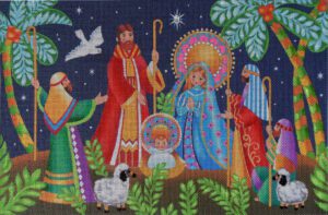 Midnight Nativity Needlepoint Canvas