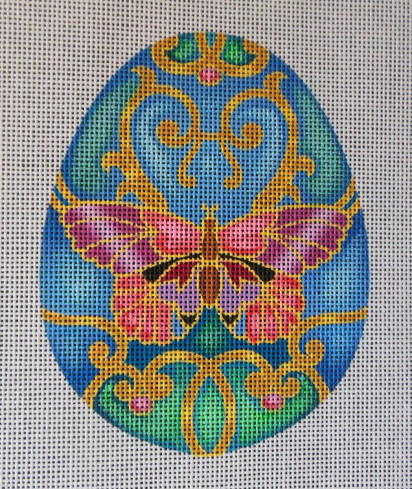 Butterfly Egg Needlepoint Canvas