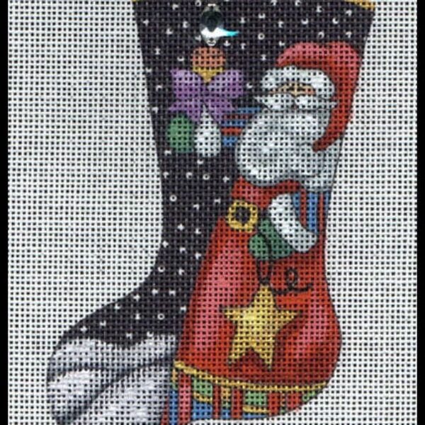 Santa with Candle Stocking Ornament