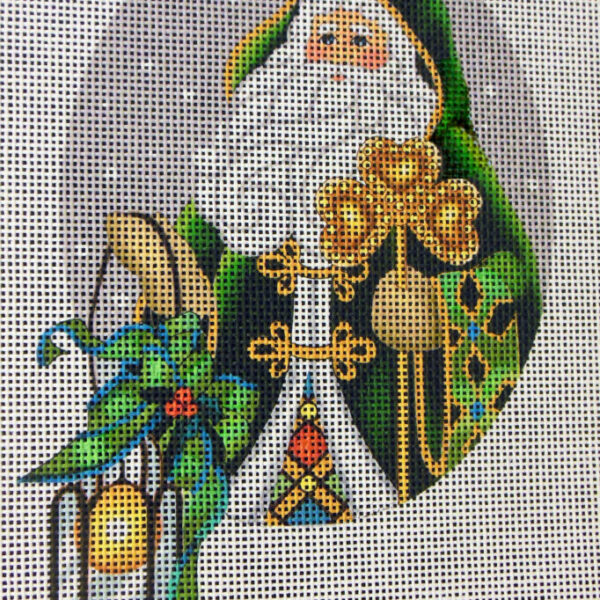 Irish Santa Ornament Needlepoint Canvas