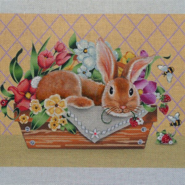 Basket Bunny Needlepoint Canvas