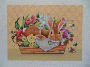 Basket Bunny Needlepoint Canvas