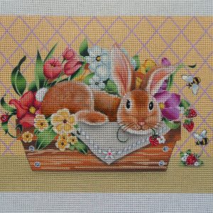 Basket Bunny Needlepoint Canvas