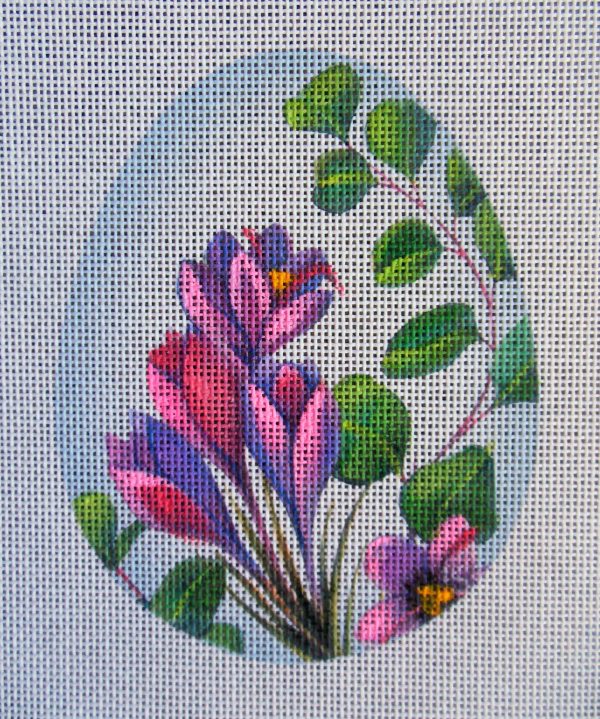 Crocus Egg Needlepoint Canvas