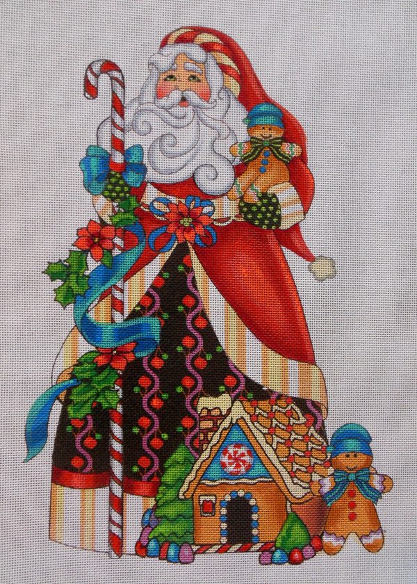 Gingerbread Santa Needlepoint Canvas