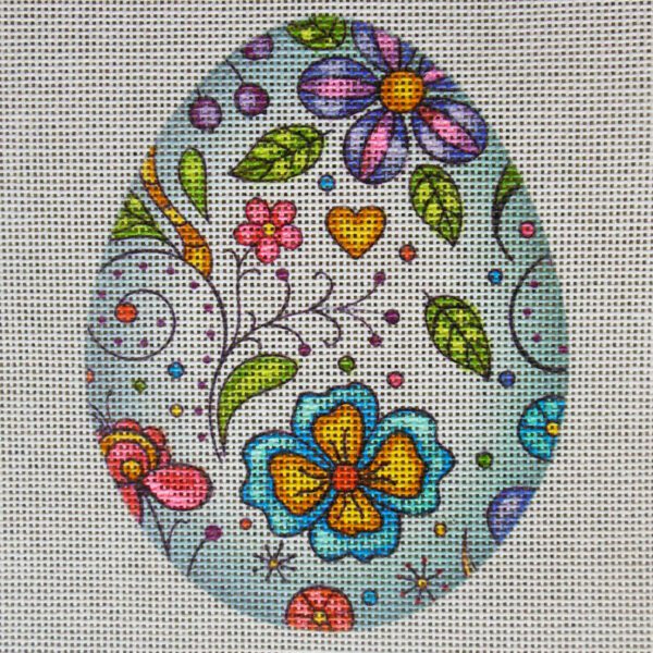 Welcome Spring Egg Needlepoint Canvas