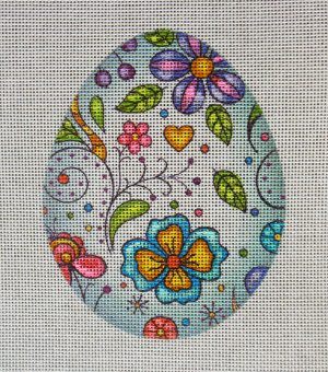 Welcome Spring Egg Needlepoint Canvas