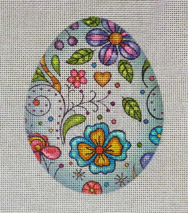 Welcome Spring Egg Needlepoint Canvas