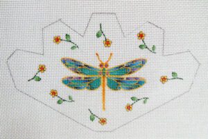Dragonfly Strawberry Needlepoint Canvas