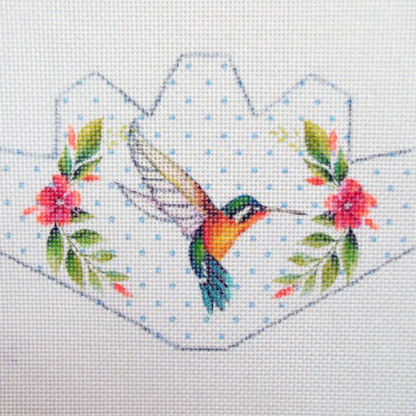 Hummingbird Strawberry Needlepoint Canvas