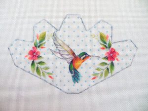Hummingbird Strawberry Needlepoint Canvas