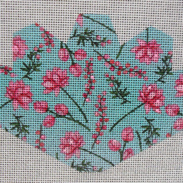 Pink Lotus Strawberry Needlepoint Canvas