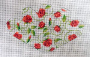 Rose Swirl Strawberry Needlepoint Canvas