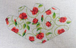 Rose Swirl Strawberry Needlepoint Canvas