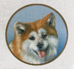 Akita Breed Needlepoint Canvas
