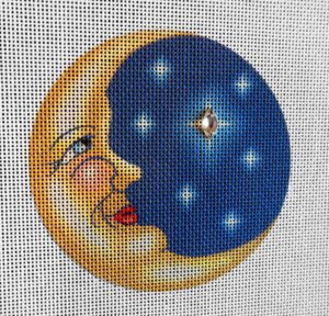 Moon & Stars Ornament Needlepoint Canvas