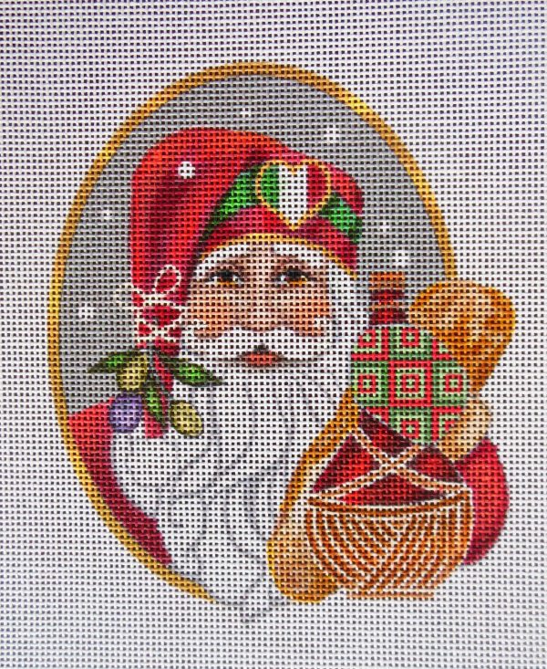 Italian Santa Needlepoint Canvas Ornament