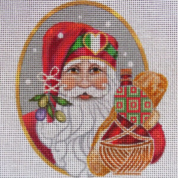 Italian Santa Needlepoint Canvas Ornament