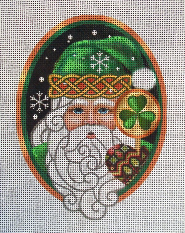 Shamrock Santa Ornament