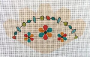 Retro Floral Strawberry Needlepoint Canvas