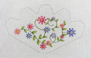 Floral Vine Strawberry Needlepoint Canvas