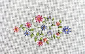 Floral Vine Strawberry Needlepoint Canvas