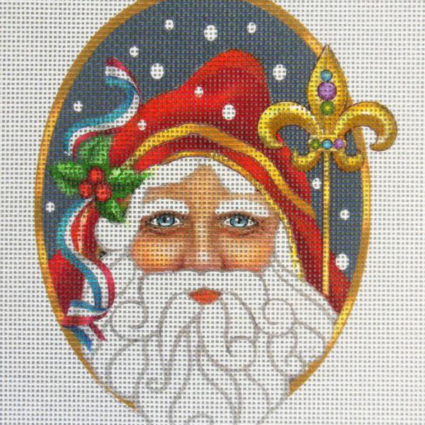 French Santa Needlepoint Canvas