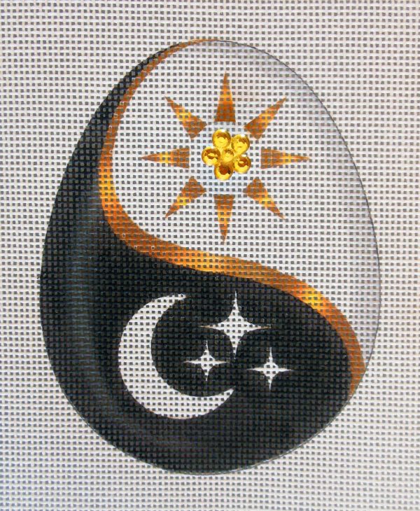 Yin Yang Sun Moon Egg Needlepoint Canvas