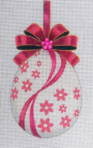 Tourmaline Pink Egg Needlepoint Canvas