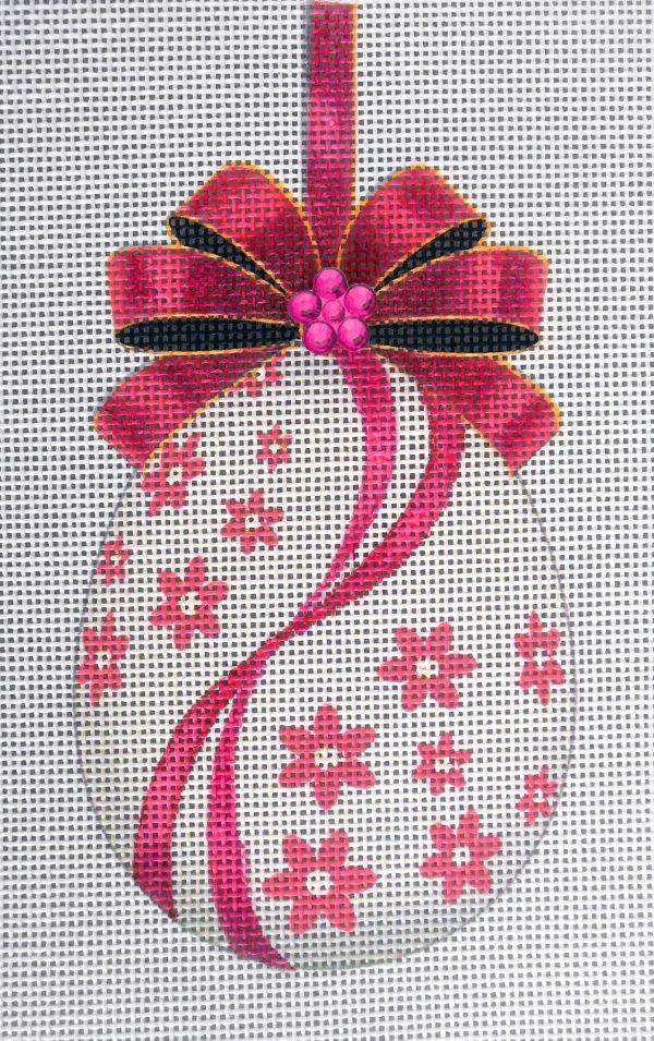 Tourmaline Pink Egg Needlepoint Canvas