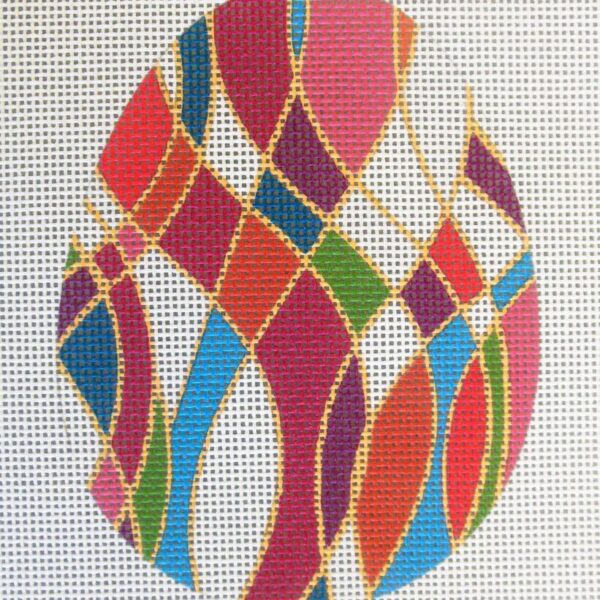 Retro Abstract Egg Needlepoint Canvas