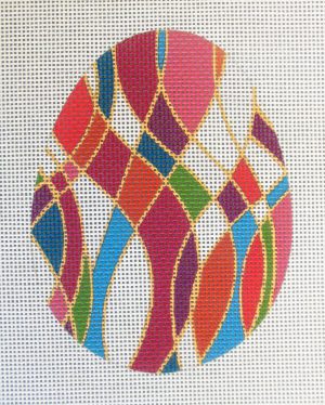 Retro Abstract Egg Needlepoint Canvas