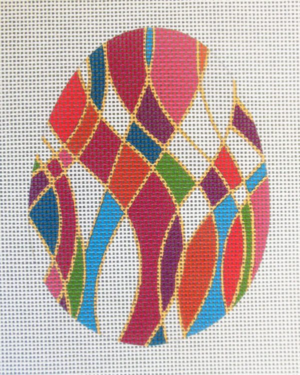 Retro Abstract Egg Needlepoint Canvas