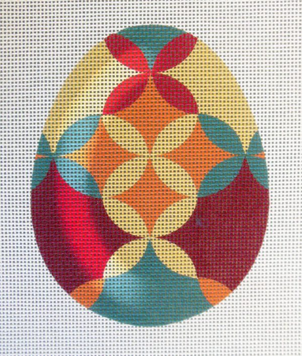 Retro Pattern Egg Needlepoint Canvas