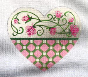 Rosevine Heart Needlepoint Canvas
