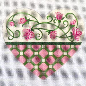 Rosevine Heart Needlepoint Canvas