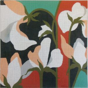 Mid Mod Lilies Needlepoint Canvas