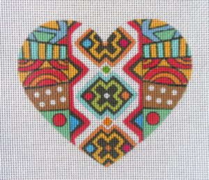 Aztec Heart Needlepoint Canvas
