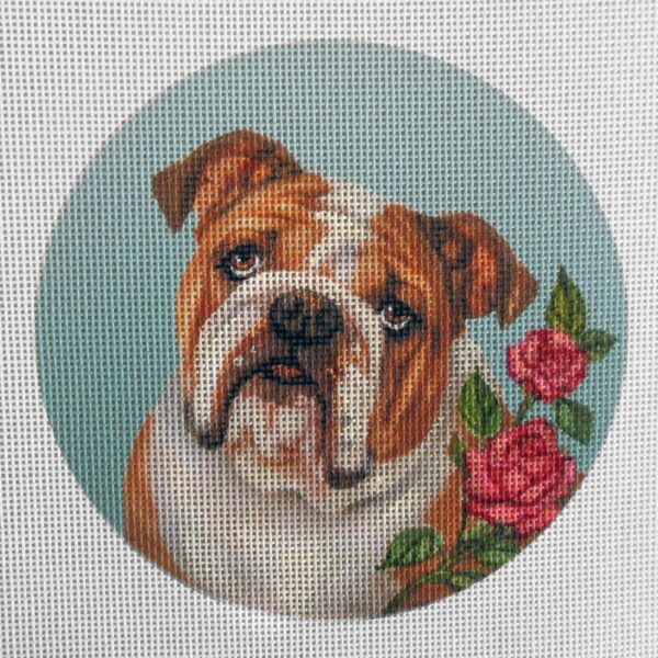 English Bulldog Needlepoint Canvas