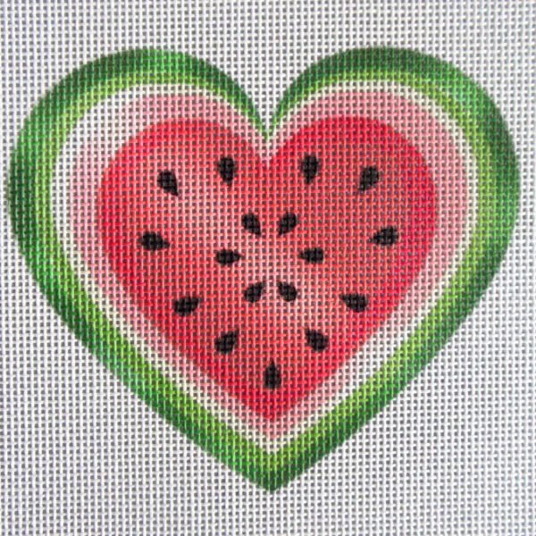 Watermelon Heart Needlepoint Canvas