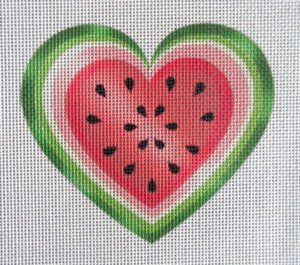 Watermelon Heart Needlepoint Canvas