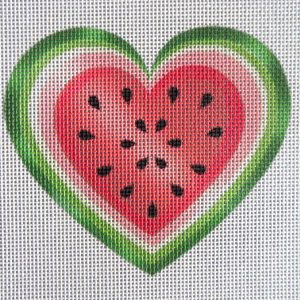 Watermelon Heart Needlepoint Canvas
