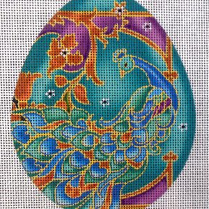Peacock Egg Needlepoint Canvas