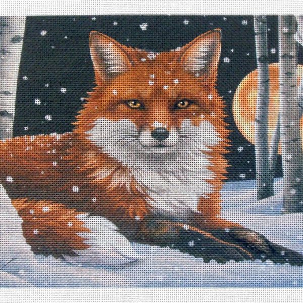 Red Fox in Moonlight Needlepoint Canvas