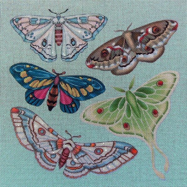 Moth Pillow Needlepoint Canvas