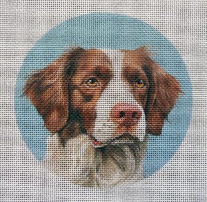 Brittany Spaniel Needlepoint Canvas