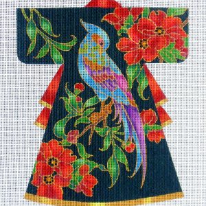 Graceful Bird Kimono Needlepoint Canvas