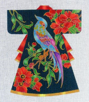 Graceful Bird Kimono Needlepoint Canvas