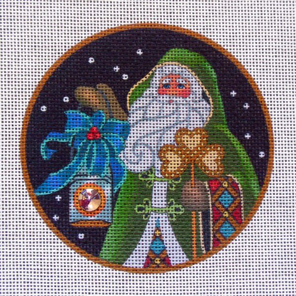 Irish Santa Ornament Needlepoint Canvas