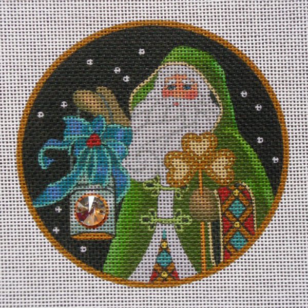 Irish Santa Ornament Needlepoint Canvas